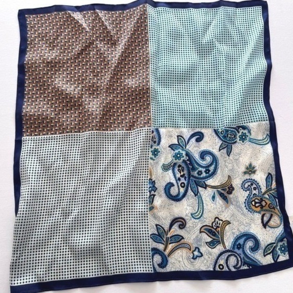 NWT Pretty Persuasions 100% Pure Silk Paisley Scarf Square 20x20 Executive Chic - Picture 2 of 7